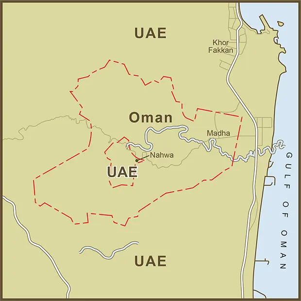 can i take my car from uae to omman? UAE to Omman Map