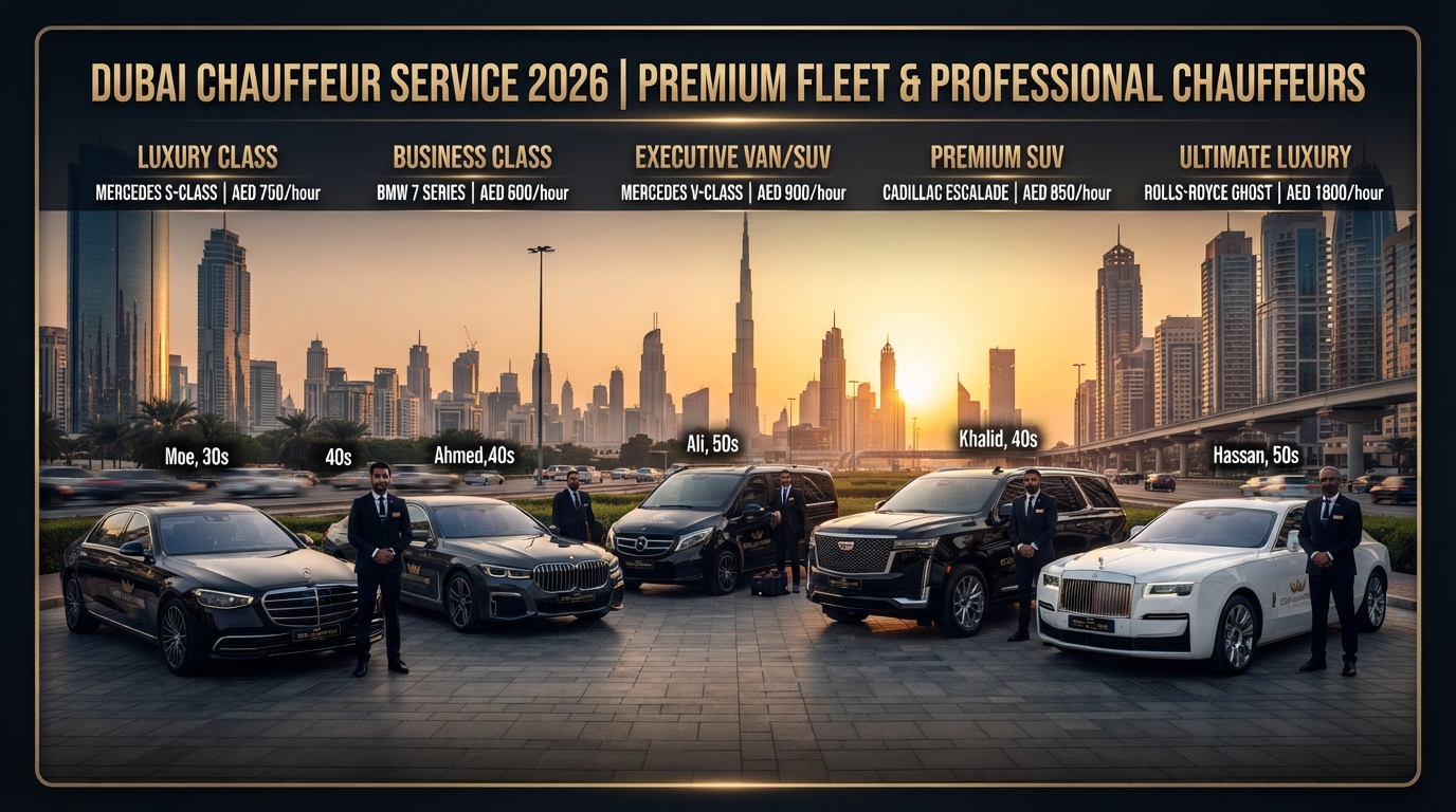 Chauffeur Service Dubai 2026 by Vehicle Class
