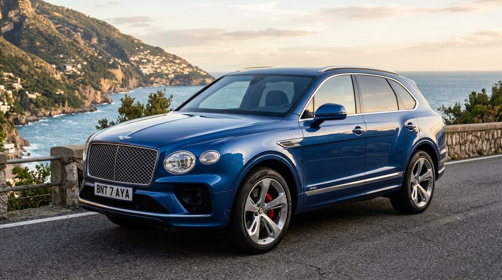 Bentley Bentayga exterior, three-quarter front shot